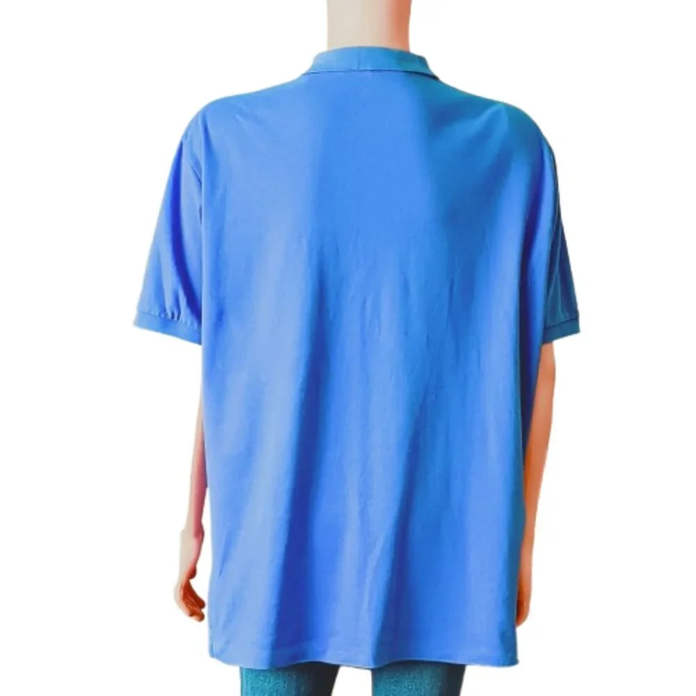 Polo Ralph Lauren Vintage Shirt XL Classic Blue Short Sleeve Single Stitch